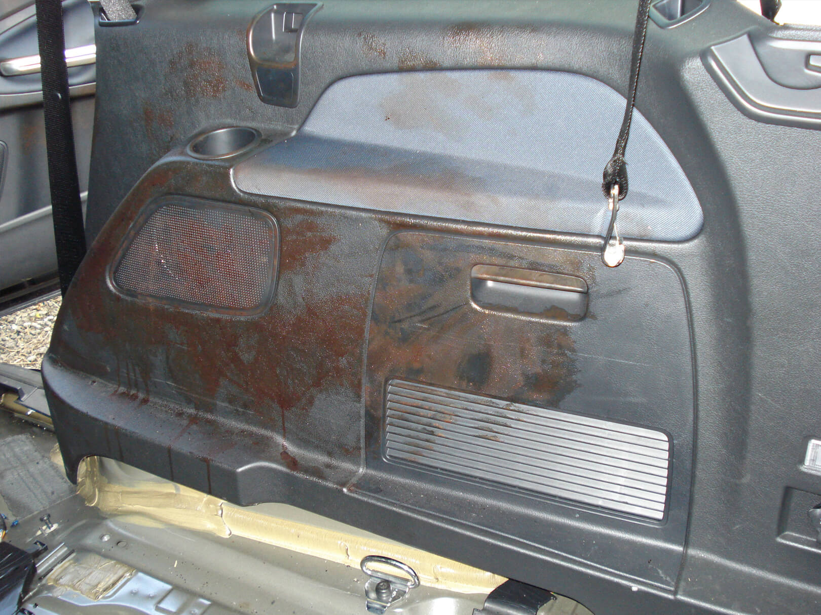 Trauma clean inside vehicle from crime scene