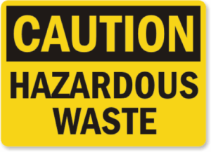 Caution - Hazardous Waste sign