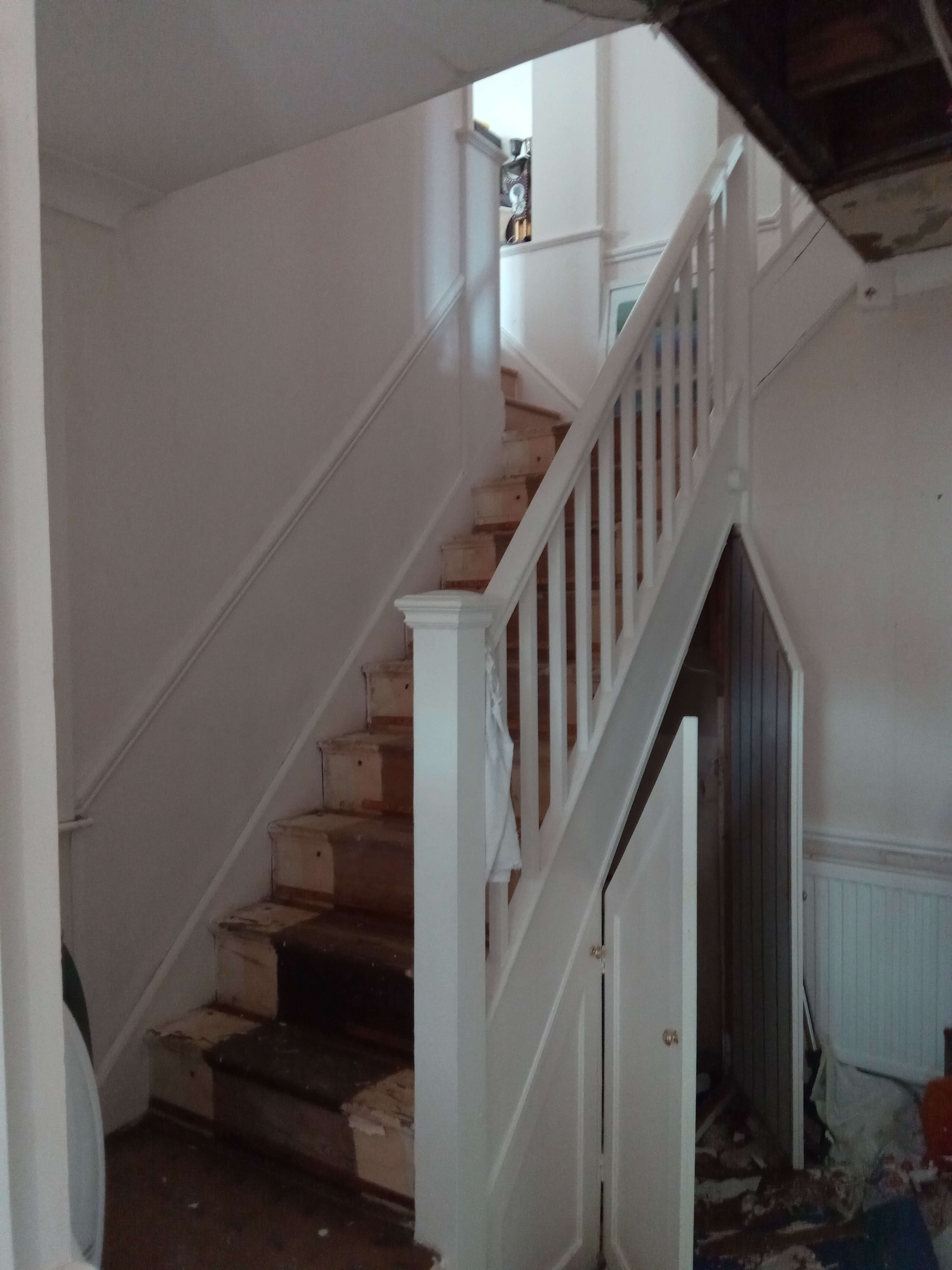 water damage to staircase