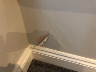 damage to interior wall caused by rising damp