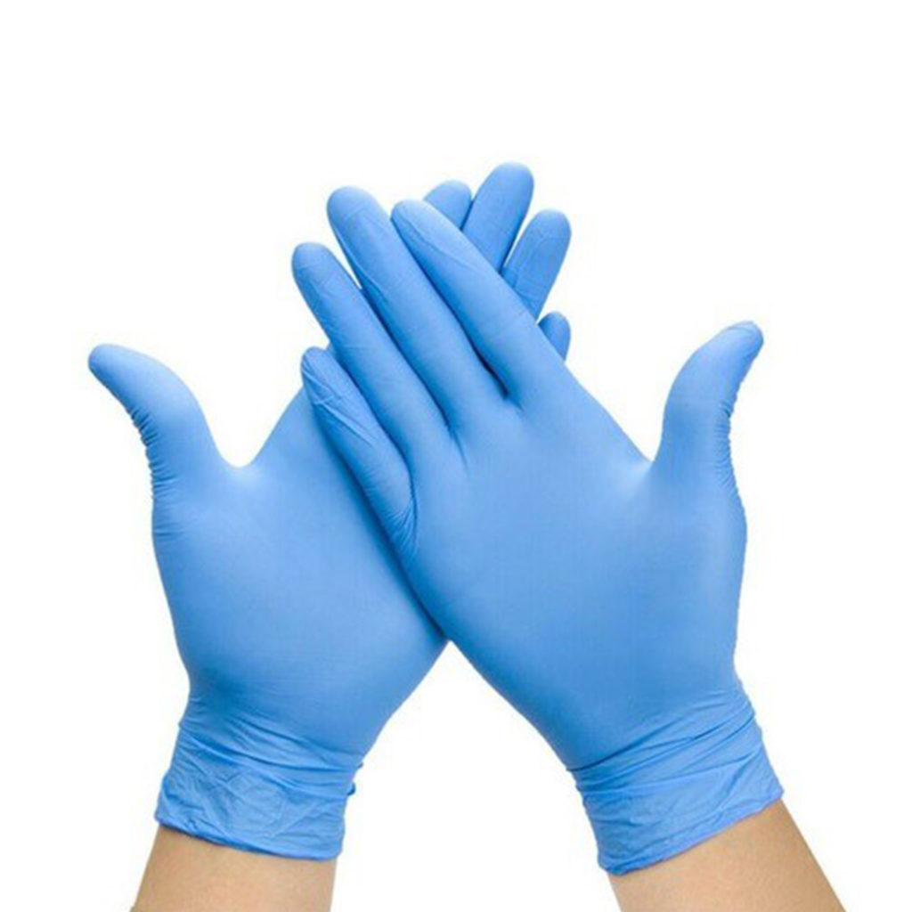 nitrile gloves ready for disposal
