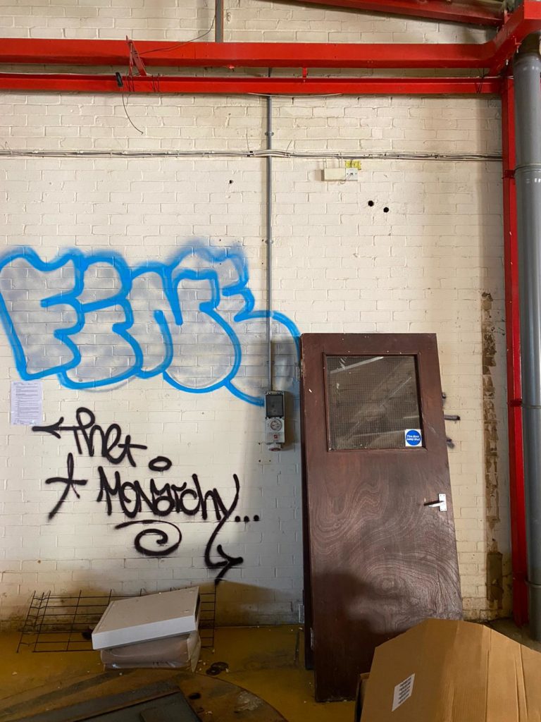 Graffiti Removal on interior walls