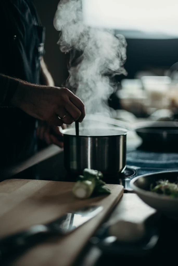 Steam from Cooking Pot