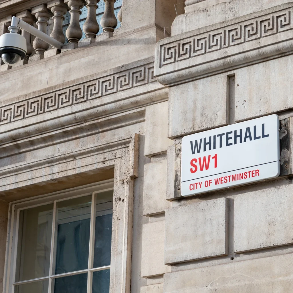 Whitehall government building exterior.