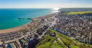 Coastline of Hastings, UK