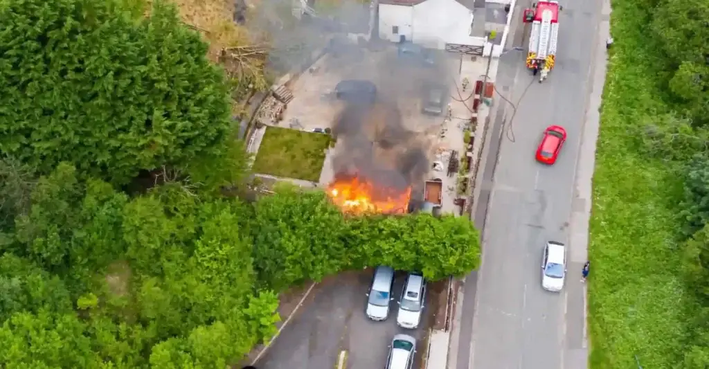 Large fire on domestic site - fire damage restoration blog