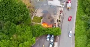 Large fire on domestic site - fire damage restoration blog