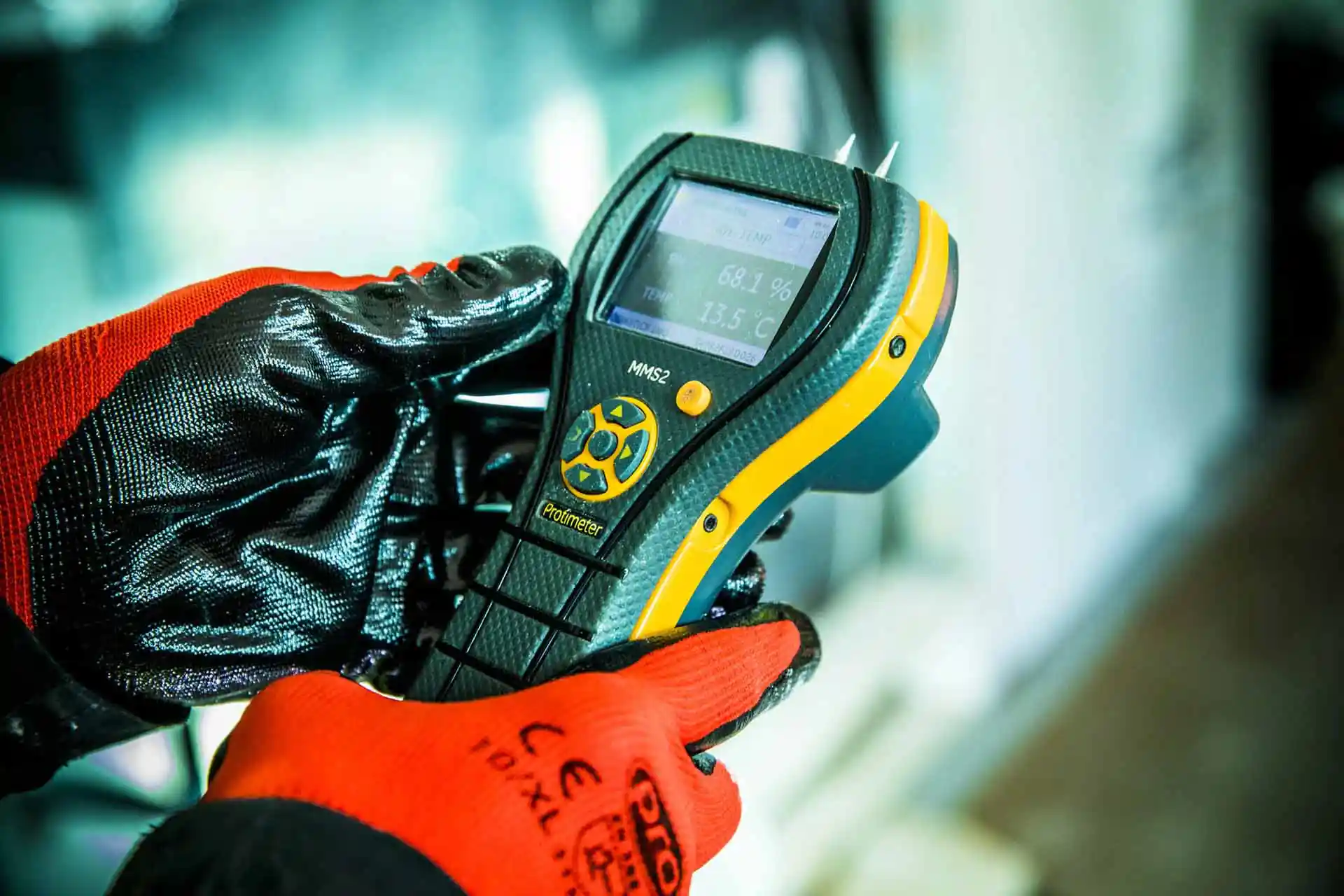 Close up of Protimeter.