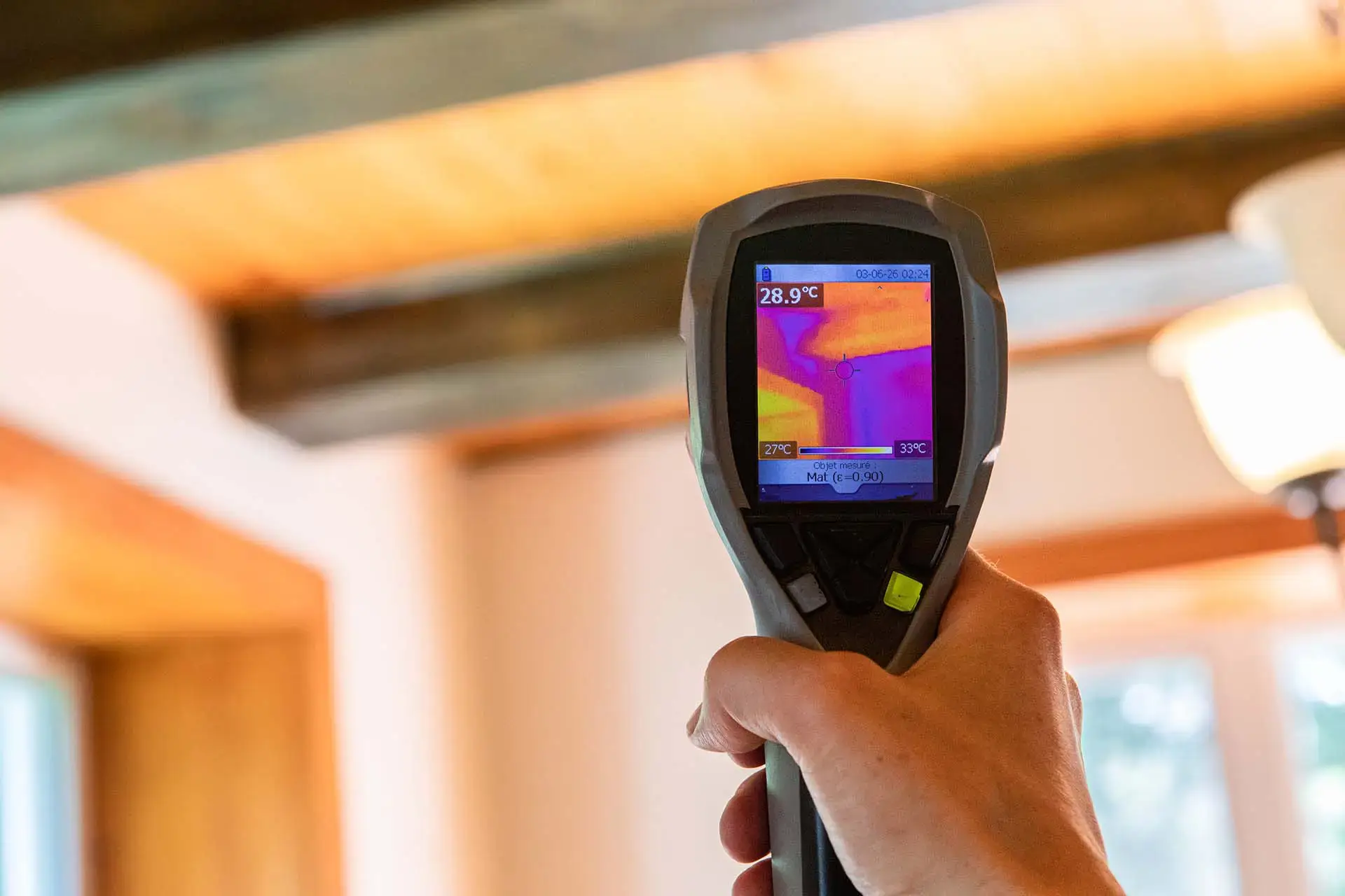Thermal imaging camera being used