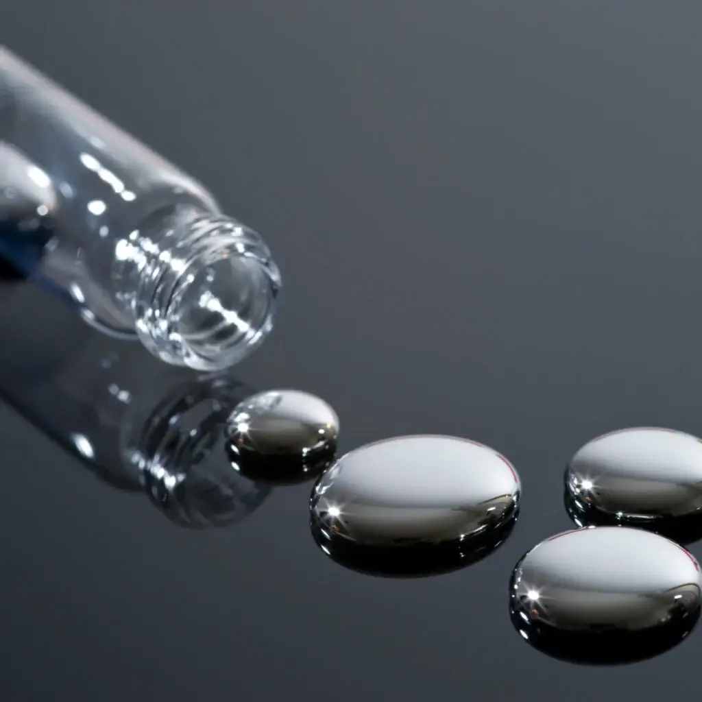 Vial of mercury knocked over