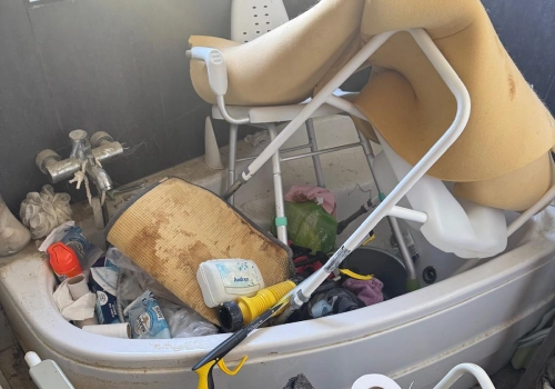 Hoarded bathroom in the UK
