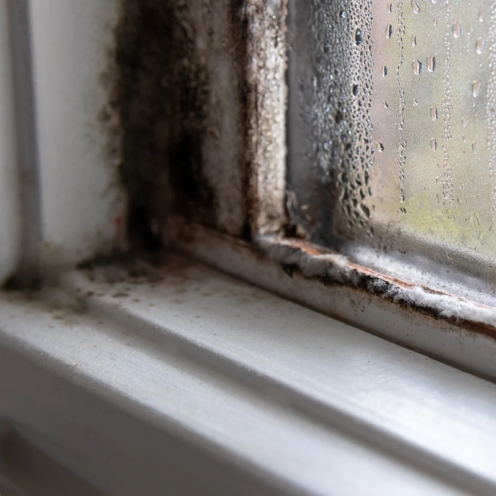 Black mould on window frame