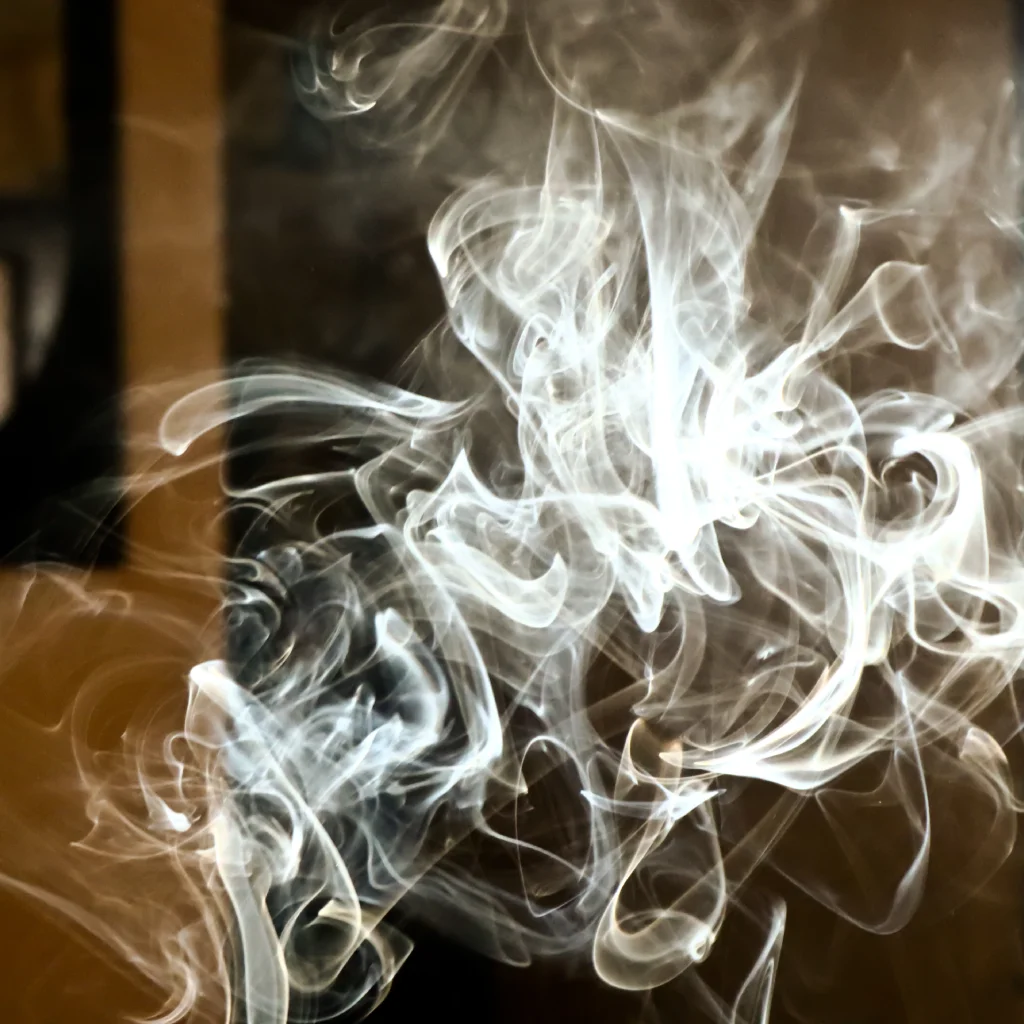 Plume of smoke in a room