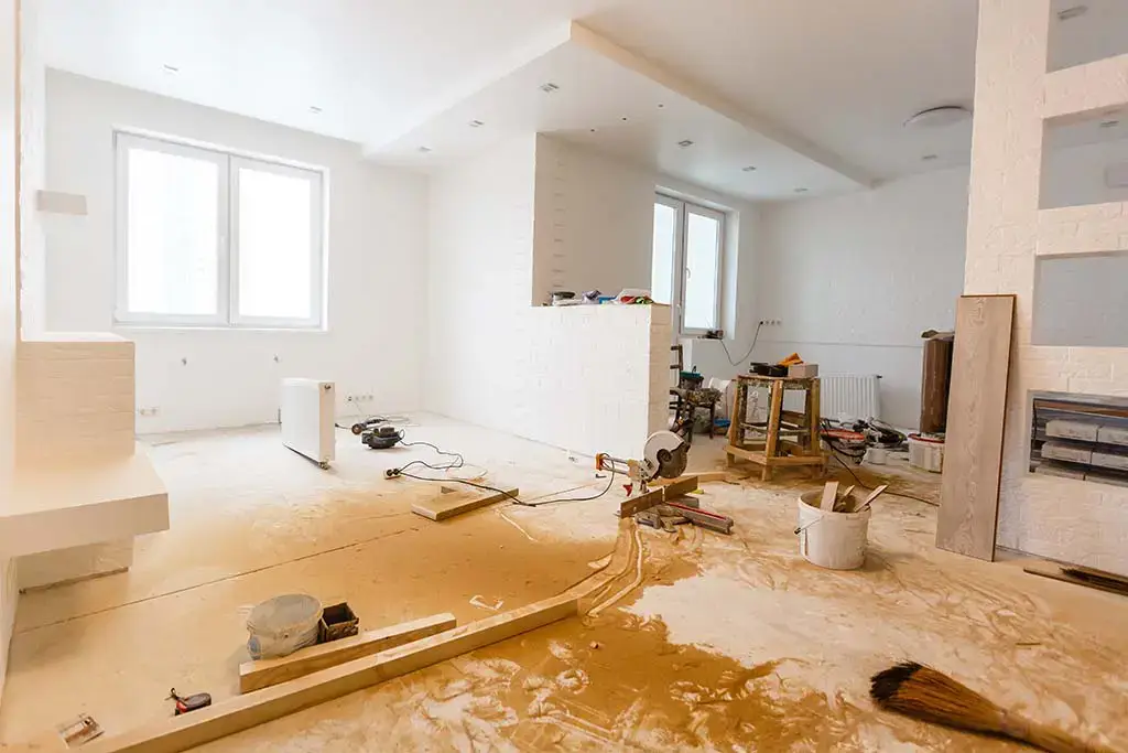 Renovation work in a home.