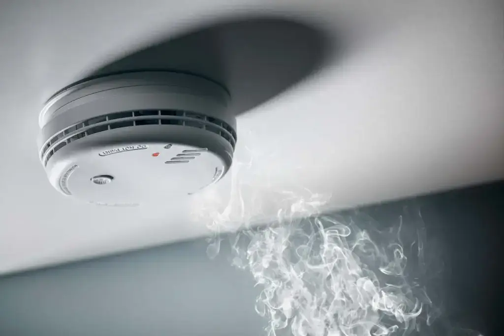 Smoke setting of a fire alarm.
