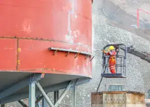 sandblasting vessel outside