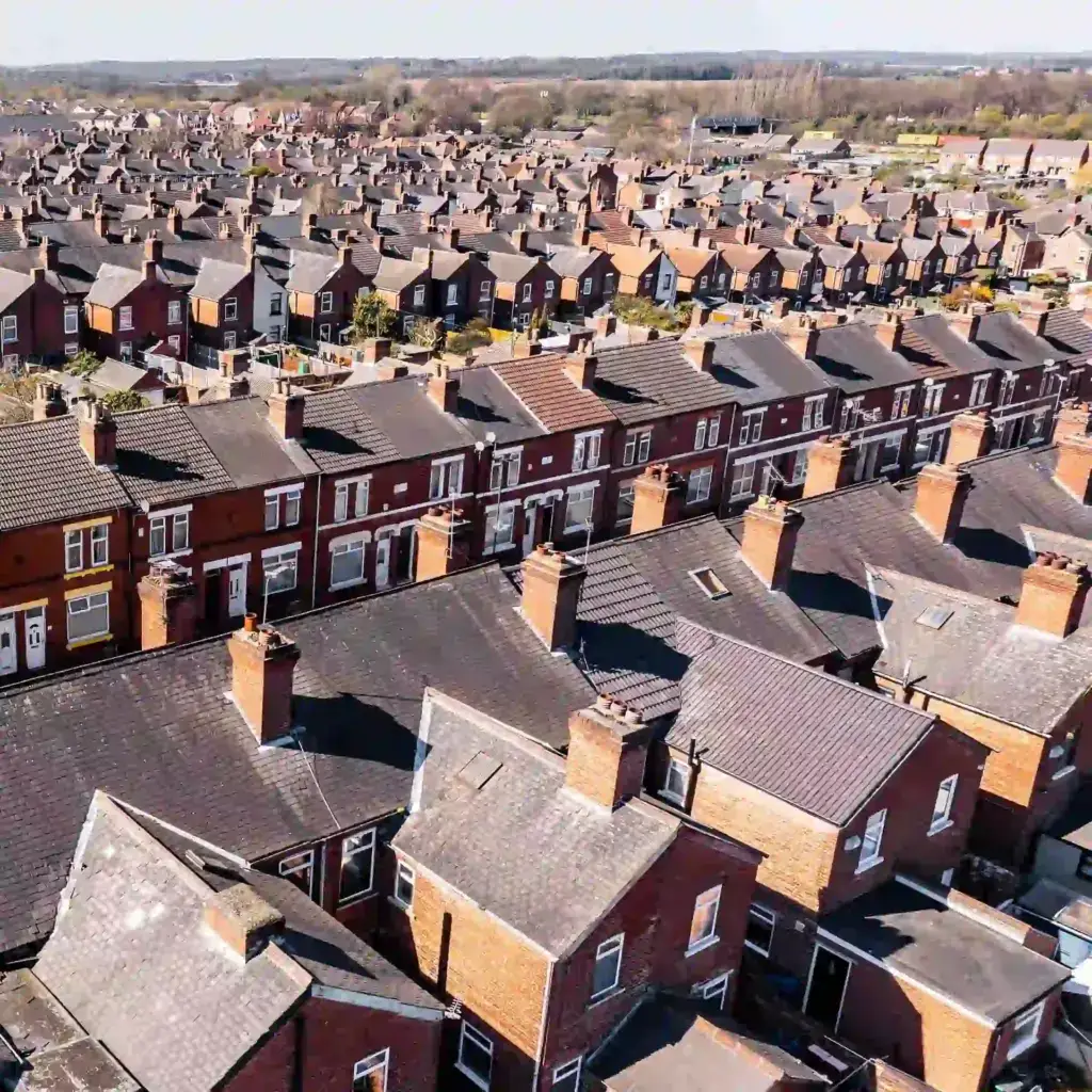 Social houses, aerial view.