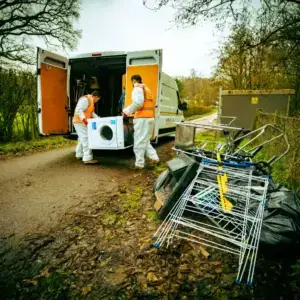 Ideal Response technicians clearing fly tipped rubbish