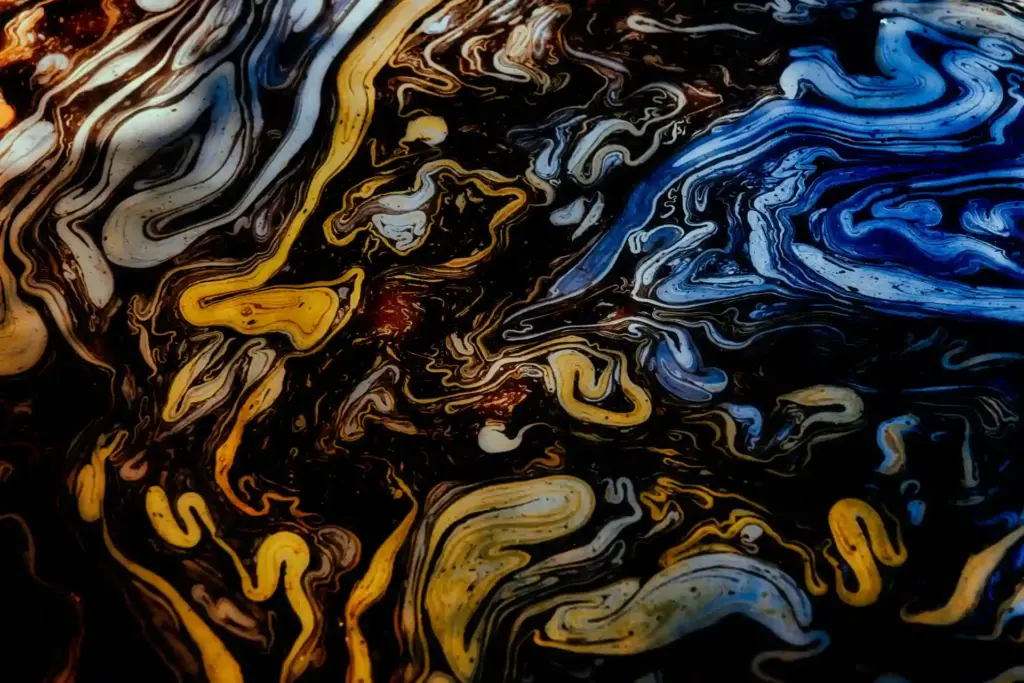 Diesel fuel floating on the water