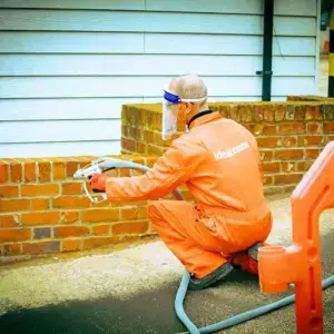 Professional brick cleaning.