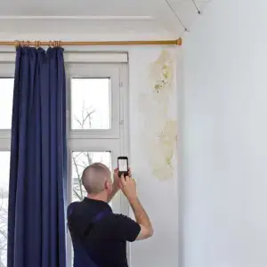 Visibly damp internal walls.